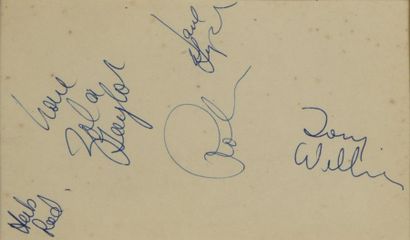 null THE PLATTERS 

Pièce autographe signée « Love, Zola Taylor, Hebert Reed, Paul...