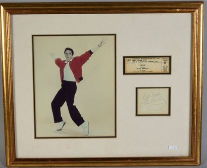 null PRESLEY Elvis (1935-1977).

Signed and autographed piece "Best wishes, Elvis...