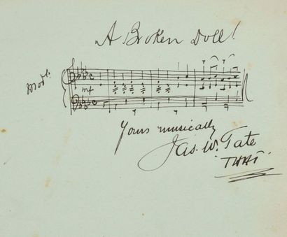 null TATE Jas. W (1875-1922). 

Signed autograph piece accompanied by a few musical...