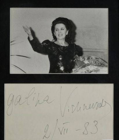 null VICHNEVSKAYA Galina (1926-2012).

Autograph signed: "Galina Vishnevskaya, 2/VII-83",...