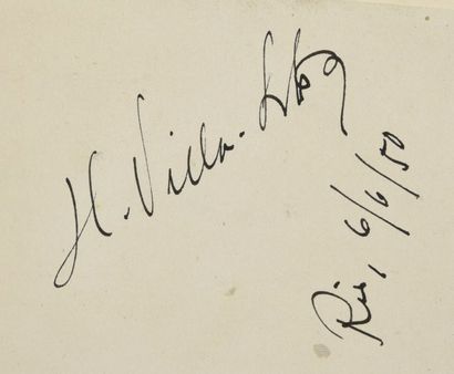 null VILLA-LOBOS Heitor (1887-1959). 

Autograph signed and dated June 6, 1950 in...