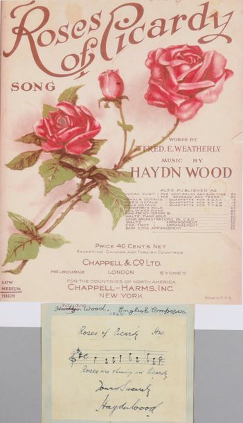 null WOOD Haydn (1882-1959). 

Pièce autographe signée accompagnée de quelques notes...