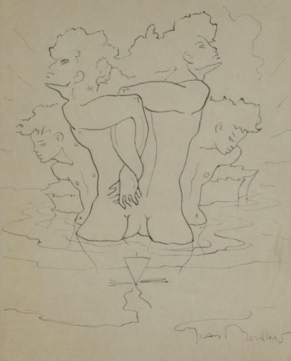 null BOULLET Jean (1921-1970).

Original drawing in Indian ink entitled The mythology...