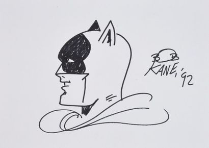 null KANE Bob (1915-1998).

Dessin original de Batman au feutre noir avec la signature...