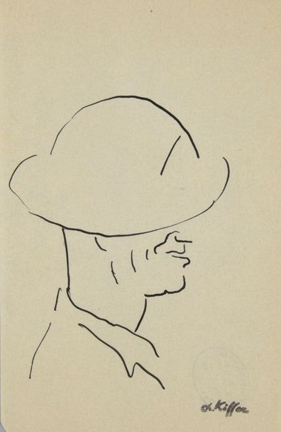 null KIFFER Charles (1902-1992).

Original drawing of the character Maurice Chevalier...