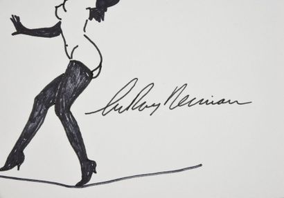 null NEIMAN LeRoy (1921-2012).

Black felt pen drawing with the artist's autograph...