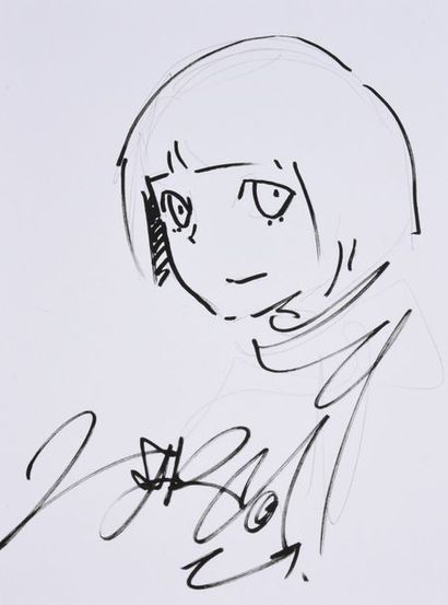null TAKAHASHI Hiroyuki (°1957).

Original drawing accompanied by the artist's autograph...