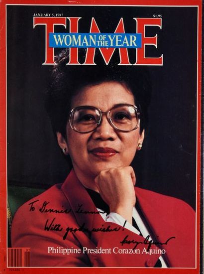 null AQUINO Corazon (1933-2009).

Time Magazine du 5 juin 1987 sacrant Corazon Aquino...