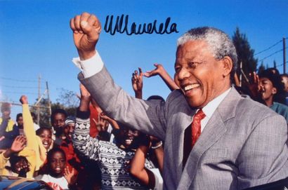 null MANDELA Nelson (1918-2013).

Colour photograph of the former South African president,...