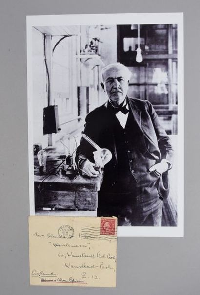 null EDISON Thomas (1847-1931).

Enveloppe portant sa signature autographe et datée...