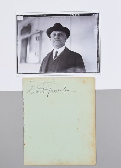null GUGGENHEIM Daniel (1856-1930). 

Autograph piece signed by the American industrialist...