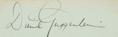 null GUGGENHEIM Daniel (1856-1930). 

Autograph piece signed by the American industrialist...