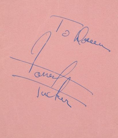 null TUCKER Forrest (1920-2004).

Autograph piece signed and autographed "To Doreen"...