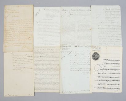 null BOLLE Louis-Marie (1742-1823).

Ensemble de huit documents autographes signés...