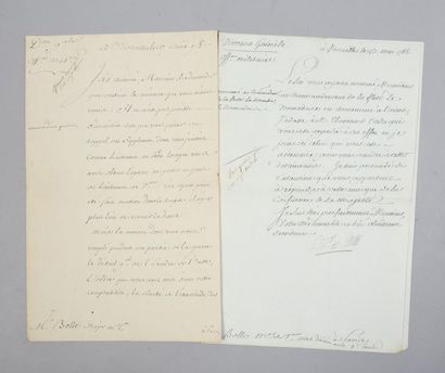 null CASTRIES DE LA CROIX Marshal Charles de (1727-1801).

Set of two handwritten...