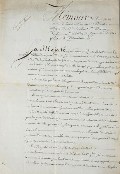 null LOUIS XVI, roi de France (1754-1793).

Pièce manuscrite sur papier. Mémoire...