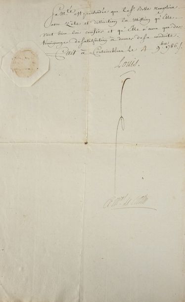 null LOUIS XVI, roi de France (1754-1793).

Pièce manuscrite sur papier. Mémoire...