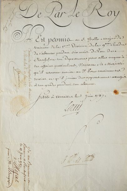 null LOUIS XVI, roi de France (1754-1793).

Pièce manuscrite sur papier. Lettre de...