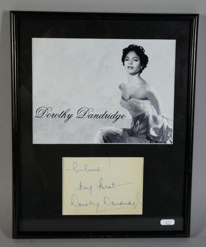 null DANDRIDGE Dorothy (1922-1965).

Autograph signed and signed "To Clive" accompanied...