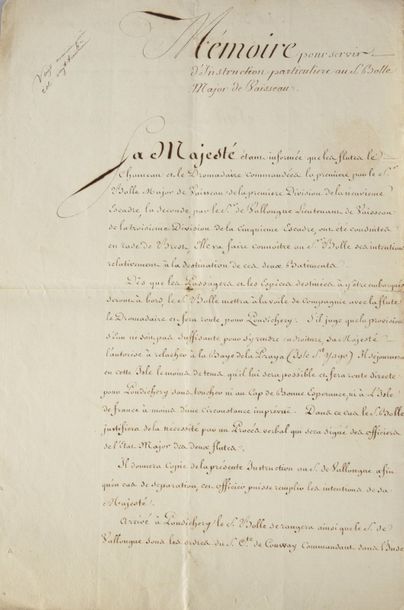 null LOUIS XVI, King of France (1754-1793).

Handwritten piece on paper. Mémoire...