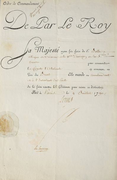null LOUIS XVI, King of France (1754-1793).

Printed and handwritten on paper. Letter...