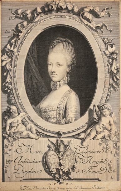 null ÉCOLE FRANÇAISE DU XVIIIe SIÈCLE. 

Marie-Antoinette archiduchesse d’Autriche,...