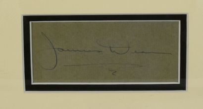 null DEAN James (1931-1955).

Rare autograph piece signed by the actor on a green...