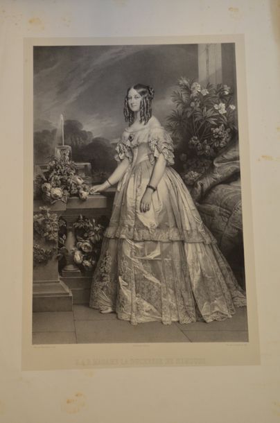 null ÉCOLE FRANÇAISE DU XIXe SIÈCLE.

Portrait de la duchesse de Nemours.

Lithographie...