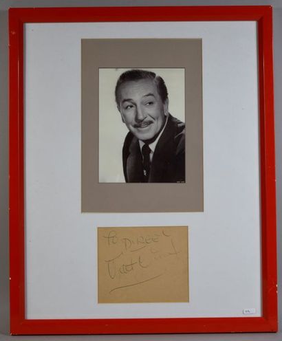 null DISNEY Walt (1901-1965).

Signed and autographed piece "To Doreen", accompanied...