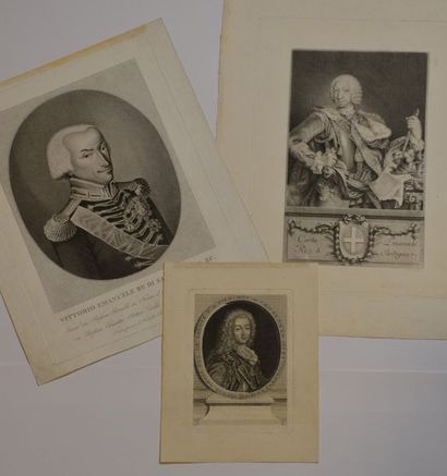 null XIXth CENTURY FOREIGN SCHOOL.

Portraits of Victor Amedeo II (1666-1732), King...