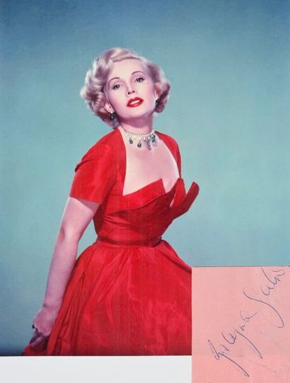 null GABOR Zsa Zsa (1917-2016).

Autograph piece signed by the actress in blue ink....