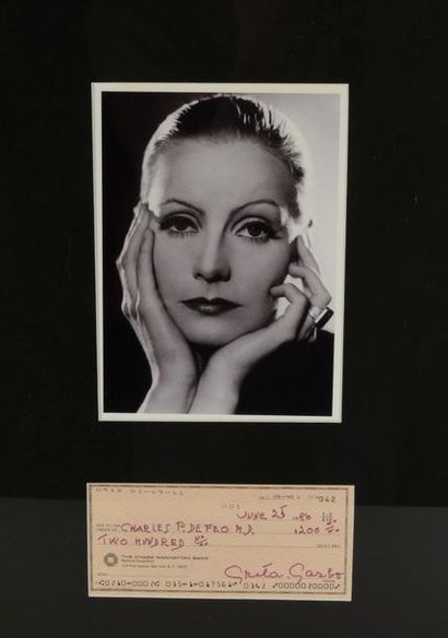 null GARBO Greta (1905-1990).

Bank cheque of the actress made out to her doctor,...