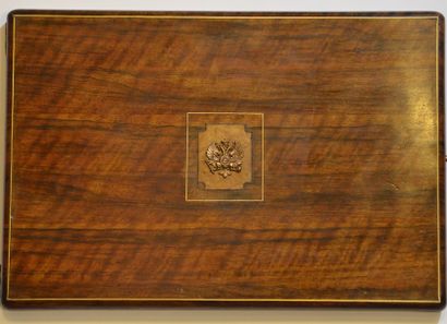 null ROSEWOOD BOX.

Rectangular frome decorated in the center with the Romanoff's...