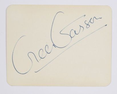 null GARSON Greer (1904-1996).

Pièce autographe signée à l’encre bleue par l’actrice,...