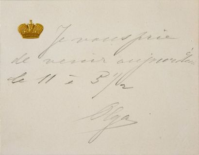 null OLGA FEODOROVNA Grand Duchess of Russia, 

born Princess Cécile de Bade (1839-1891).

Signed...
