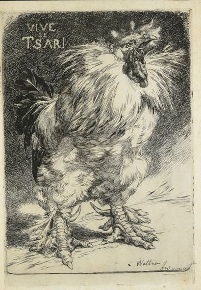 null FRENCH SCHOOL OF THE END OF THE 19th CENTURY.

Cartoon representing a rooster...