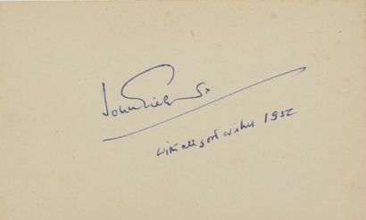 null GIELGUD John (1904-2000).

Pièce autographe signée et dédicacée « With all best...