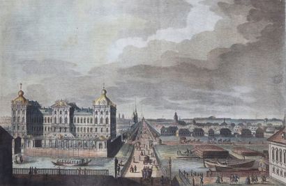 null 18th CENTURY RUSSIAN SCHOOL.

View of the new palace near the triumphal gate...