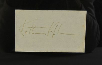 null HEPBURN Katherine (1902-2003).

Autograph piece accompanied by a B&W photographic...
