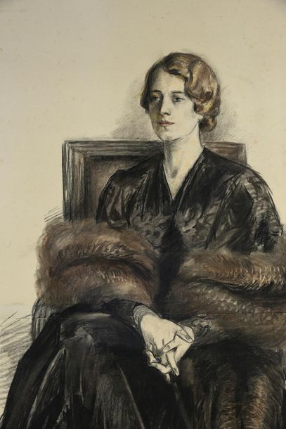 GRANDHOMME-NOZAL Julie (1880-1966) Portrait de la princesse Louis-Ferdinand de Prusse,...