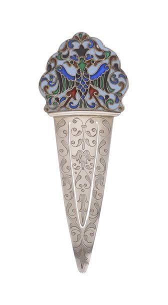 null SILVER BOOKMARK.
Double-sided decoration of a double-headed eagle in polychrome...