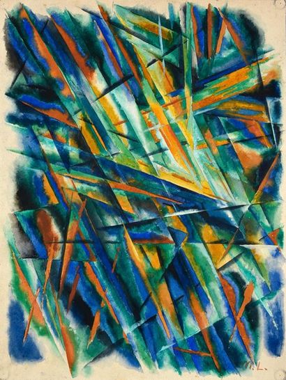 LARIONOV Michel Féodorovitch (1881-1964) Abstract composition.
Watercolor on paper,...