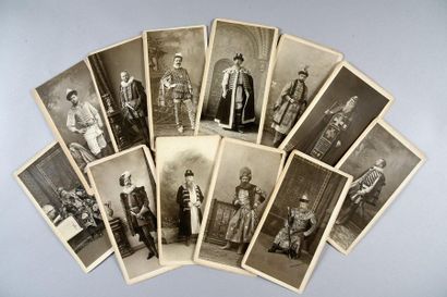 null COSTUME BALL AT THE IMPERIAL COURT OF RUSSIA.
Set of 12 B&W photographic portraits,...