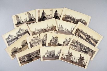 null MOSCOW.
Set of 14 stereo views in B&W, signed I. Daziaro, representing the main...