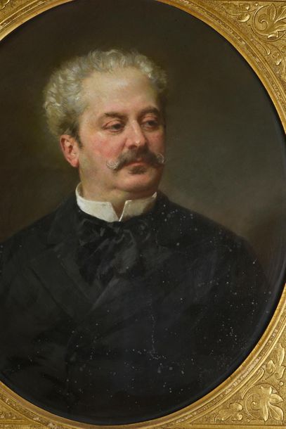 O'CONNELL FREDERIQUE (1823-1885) Portrait of Adolphe Dupuis (1824-1891).
Oval pastel,...