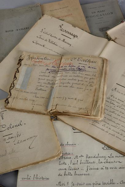 null THEATRE TEXTS.
Set of five handwritten booklets used by Adolphe
Dupuis to learn...