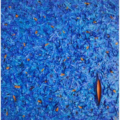 Agnès Rancier Picard Papier Zip bleu 

50 cm X 50 cm
Lauréate du Prix PARIS ARTY-SHOW...