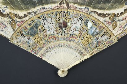 null The Games of Venus and Cupid, circa 1730
Folded fan, the leaf in skin, mounted...
