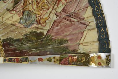 null Dido and Aeneas, ca. 1700
Broken type fan in painted ivory* of the meeting of...