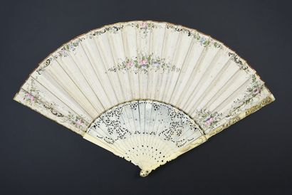 null The little trained dog, circa 1760
Folded fan, the painted skin leaf of a young...